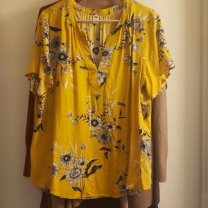 Old Navy yellow floral top